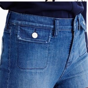 Lookout high-rise jean with novelty patch pocket
